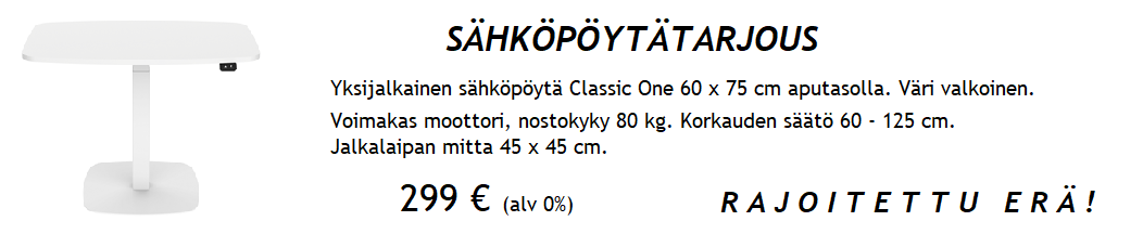 Yksijalkainen sähköpöytä Classic One